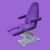 Pedicurebehandelstoelhoes - Pedicure Stoelhoes - Stoelhoes Badstof Pedicure - Kleur: Paars